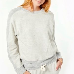 Monroe Reverse Contrast Rib Gray Raglan Sweatshirt - M